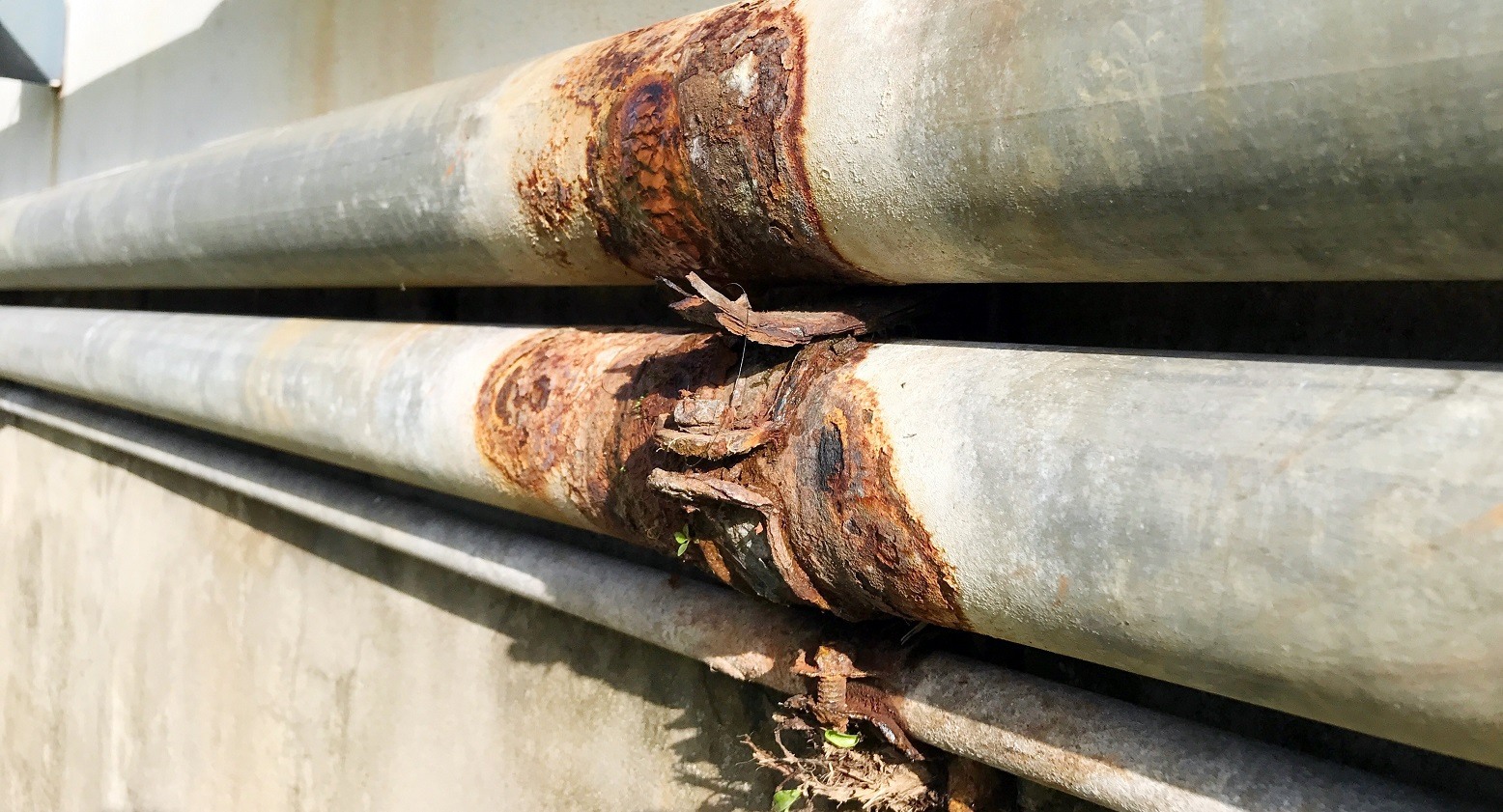 rust damaged sewer line